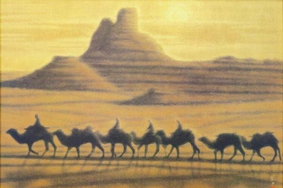 巨匠 平山郁夫 桜蘭の朝 約6号 証明シール 文化勲章 文化功労者 院展理事長