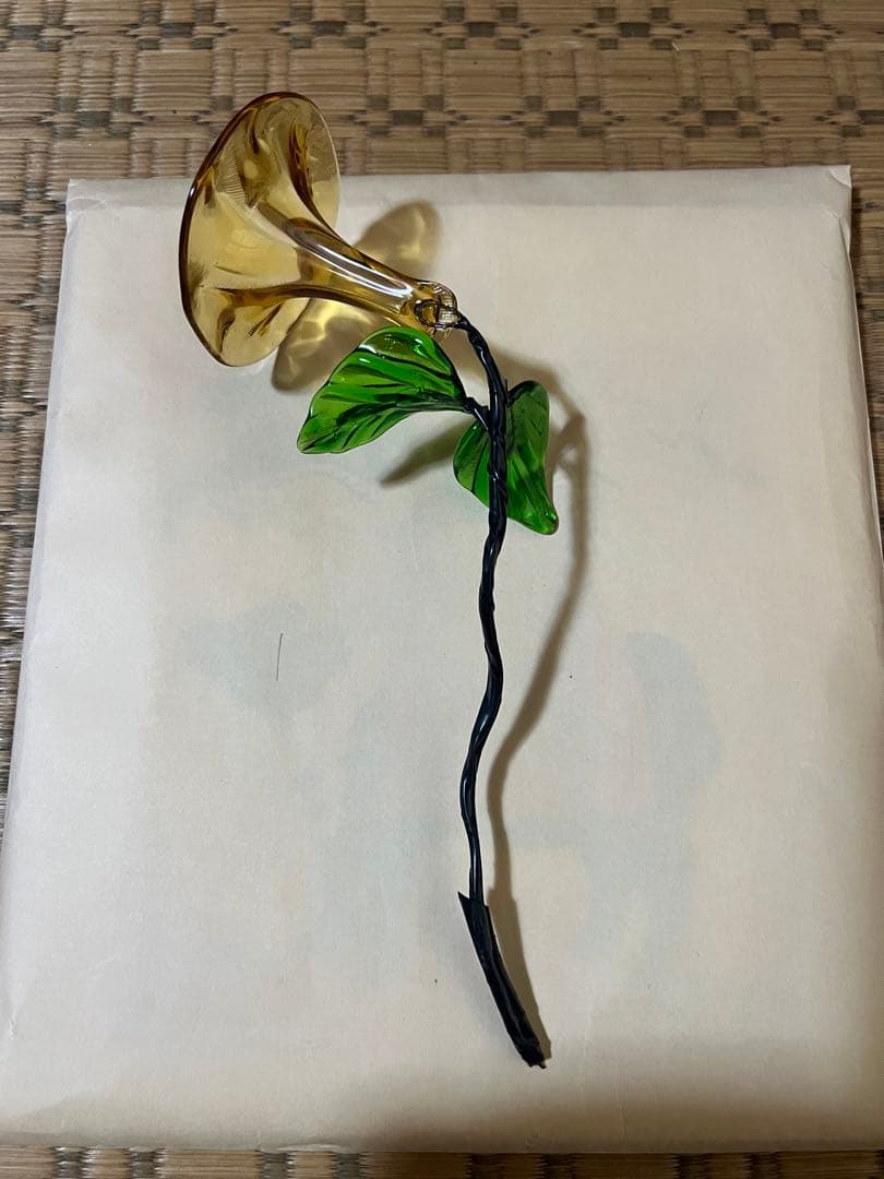 【O-762】琉球ガラス アサガオ 朝顔 花瓶