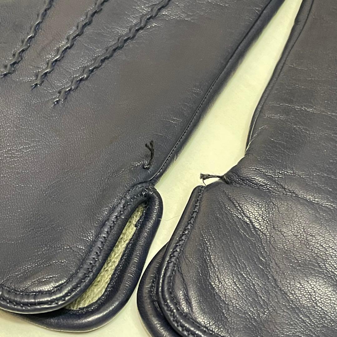 未使用品☆Madova☆手袋☆羊革☆ネイビー☆濃紺☆カシミヤ☆イタリア製