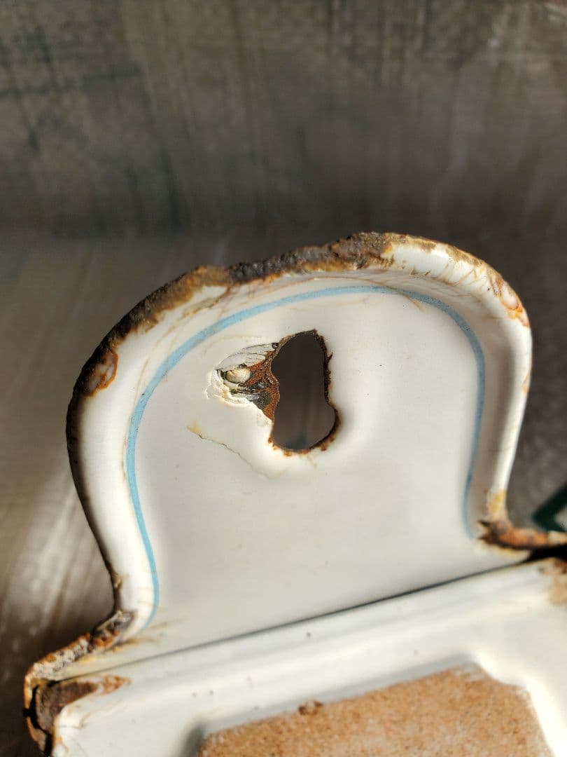 フランス　アンティーク　ホーロー　マッチ入れ　BB社　ローズガーランド