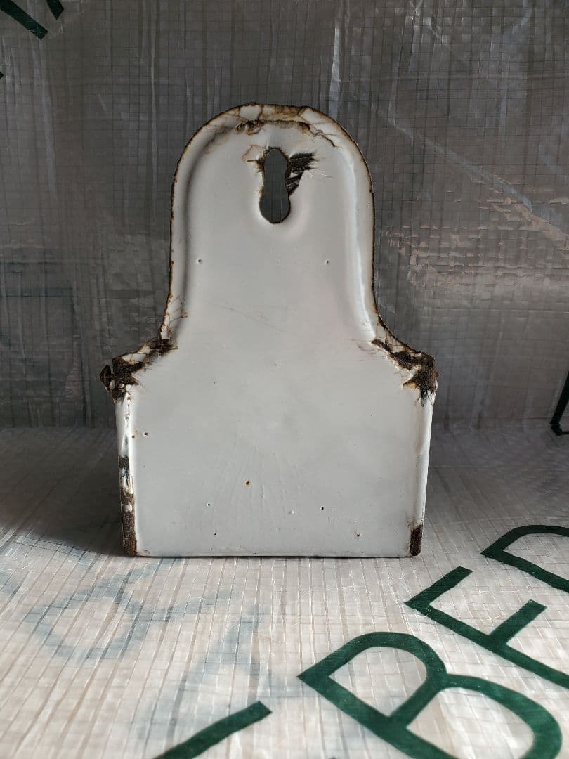 フランス　アンティーク　ホーロー　マッチ入れ　BB社　ローズガーランド