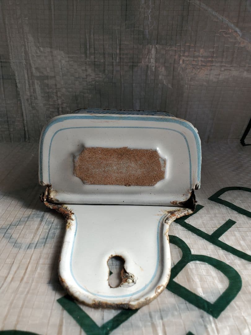 フランス　アンティーク　ホーロー　マッチ入れ　BB社　ローズガーランド