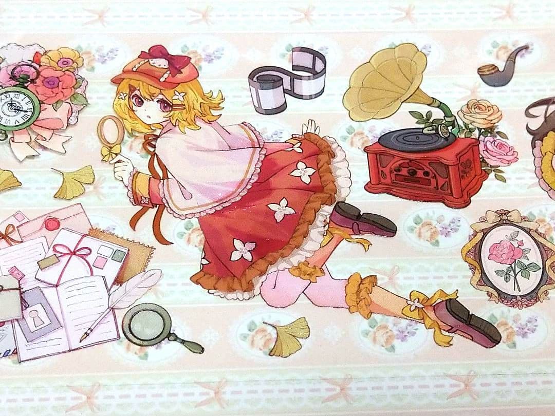 J459＃秋日事件簿(PET)猫橙切り売り海外人物マステ女の子