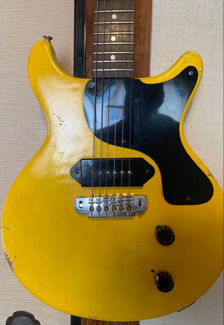レスポールJr DC TVイエロー　ラッカー塗装　レリック