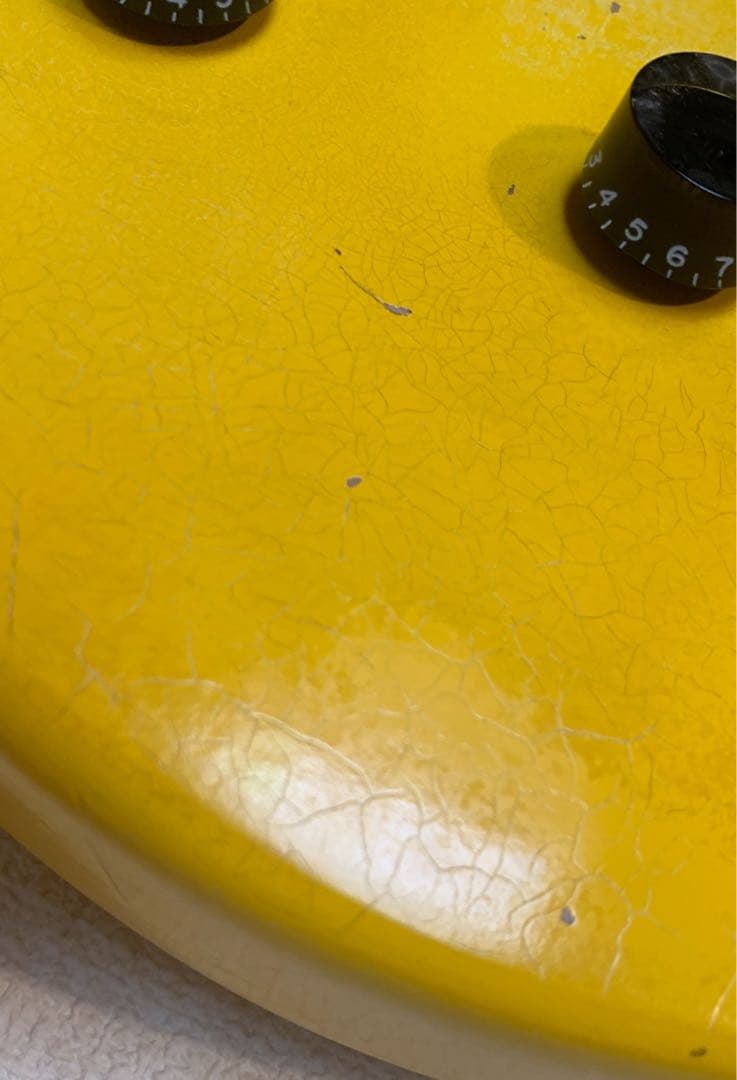 レスポールJr DC TVイエロー　ラッカー塗装　レリック