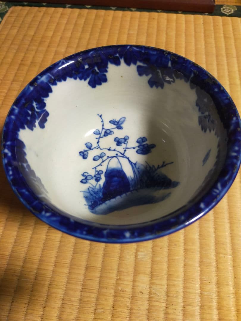 古伊万里染付ベロ藍杯洗