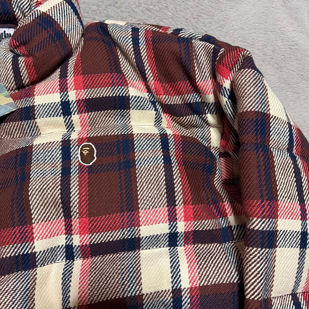 A BATHING APE BAPE ラブジェネチェック　ダウンジャケット　M