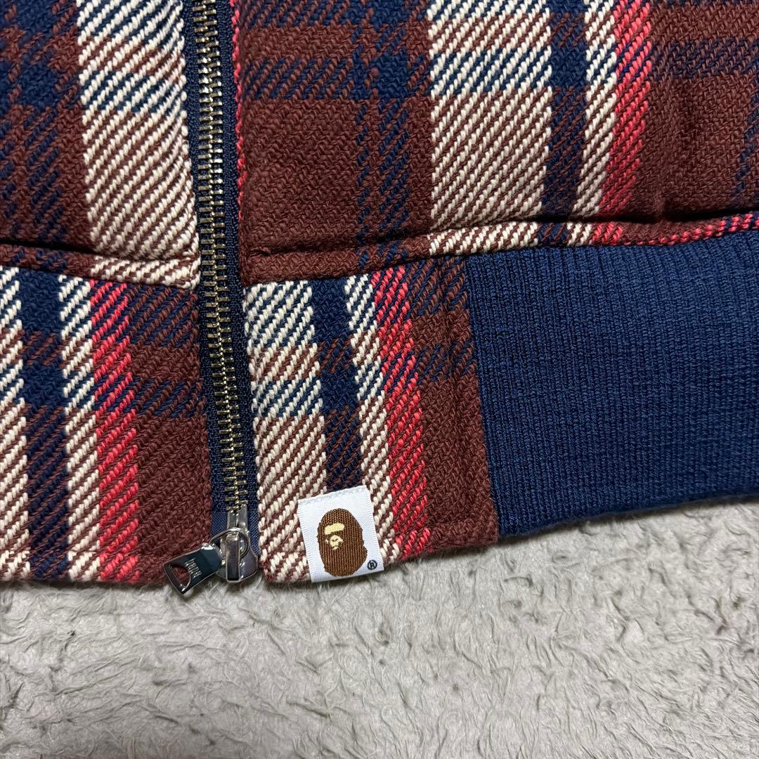 A BATHING APE BAPE ラブジェネチェック　ダウンジャケット　M