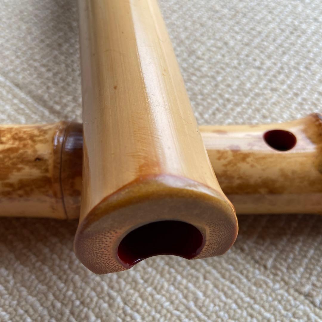 146 値下げ　尺八　一尺八寸管　一城銘ニ印　金唄口