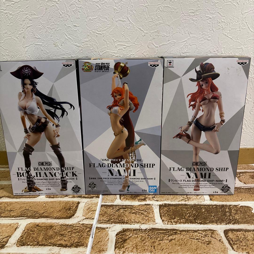 ONE PIECE FLAG DIAMOND SHIP ナミ　ハンコック　セット