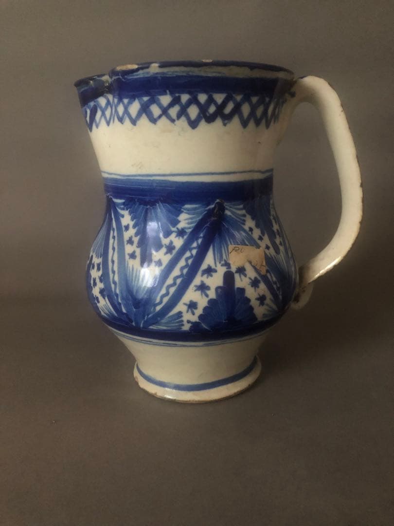 スペイン陶器　18世紀頃　アンティーク　水差し　壺　花瓶　骨董