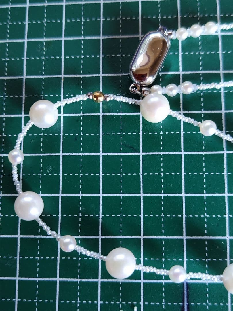 アコヤ真珠、あこやベビーパール、あこや砂芥子パールのセミロングネックレス