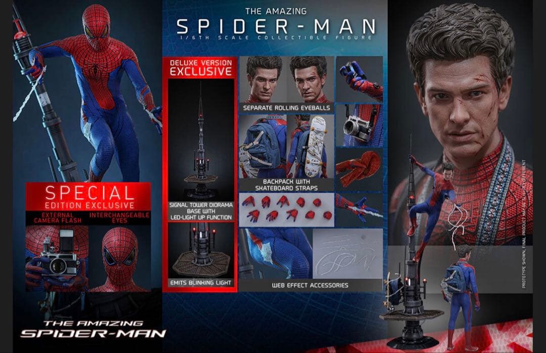 デラックス版ホットトイズ 1/6 アメイジングスパイダーマン2.0MMS772B