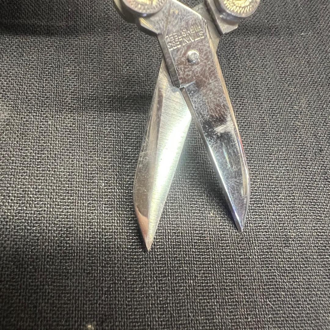 〇Bb右1183 ハサミ キーホルダー ステンレス製 シルバー　藤本ナイフ