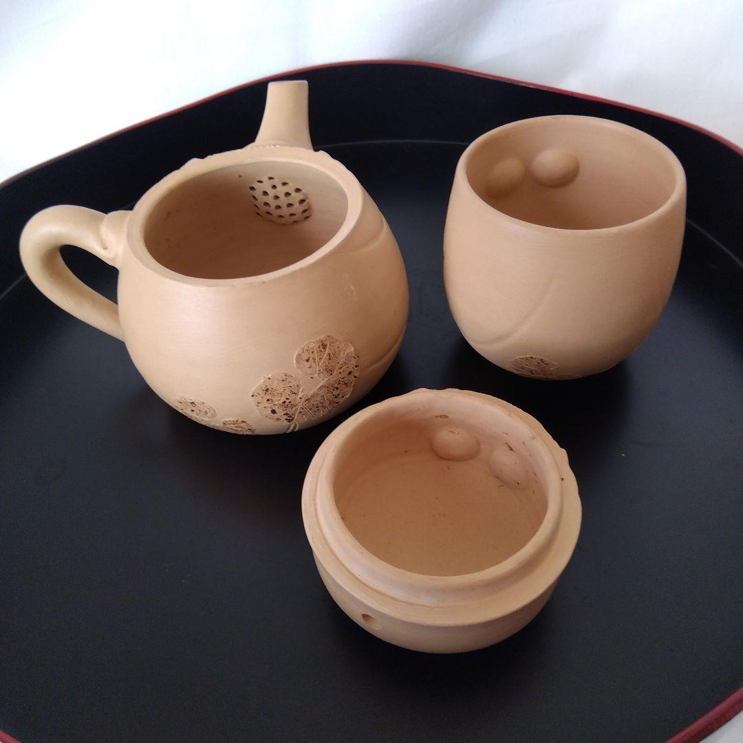 【新品未使用】 秋田焼 からくり細工 急須 湯呑み セット