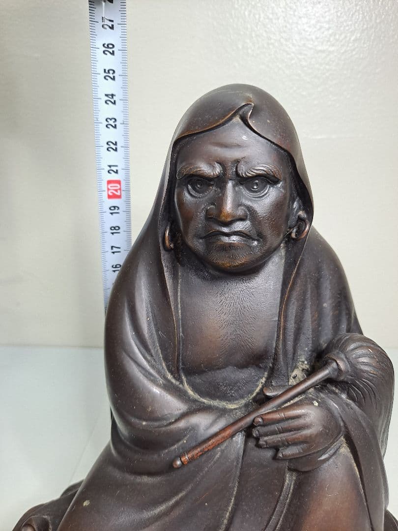 ヤマだるま銅象 作家物 銅製 達磨大師 骨董 置物 人形 工芸品 縁起物