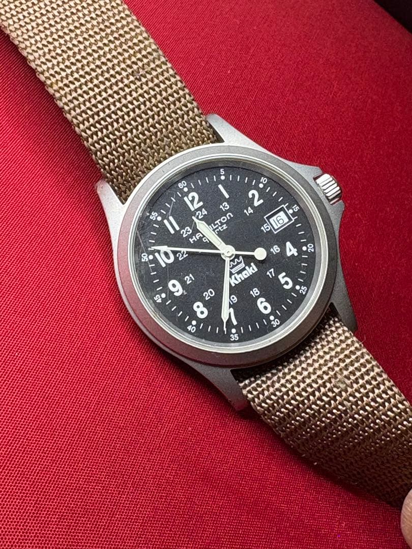 【電池交換済み・動作品】Hamilton Khaki クォーツ腕時計