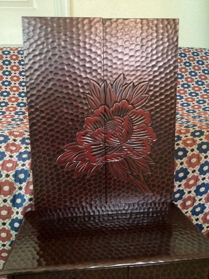 ❤️セール❤️ 鎌倉彫・鏡台・三面鏡・牡丹花・昭和レトロ