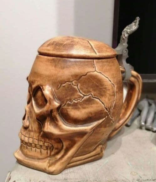 極美品　スカル　ドクロ　ビンテージ　ドイツ　ビアステイン　置物　マグカップ　2