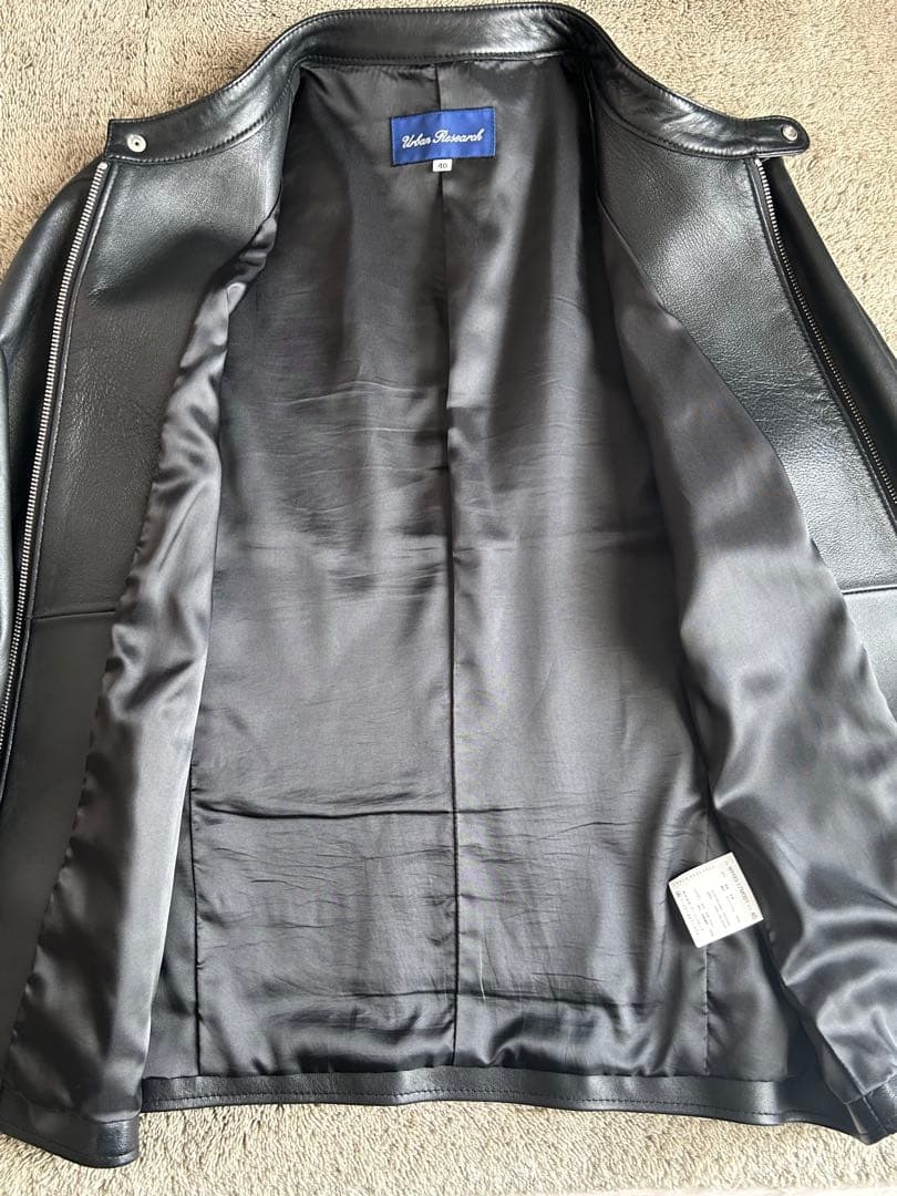 URBAN RESEARCH レザー シングルライダースジャケット ブラック40