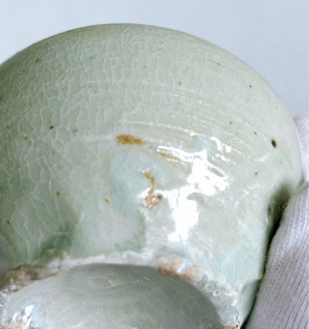 李朝　堅手　白磁　盃　酒器　ぐい呑　時代　本物保証