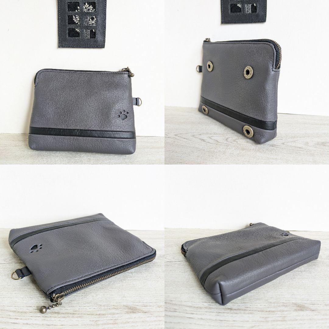 kana　がま口ショルダーバック　革