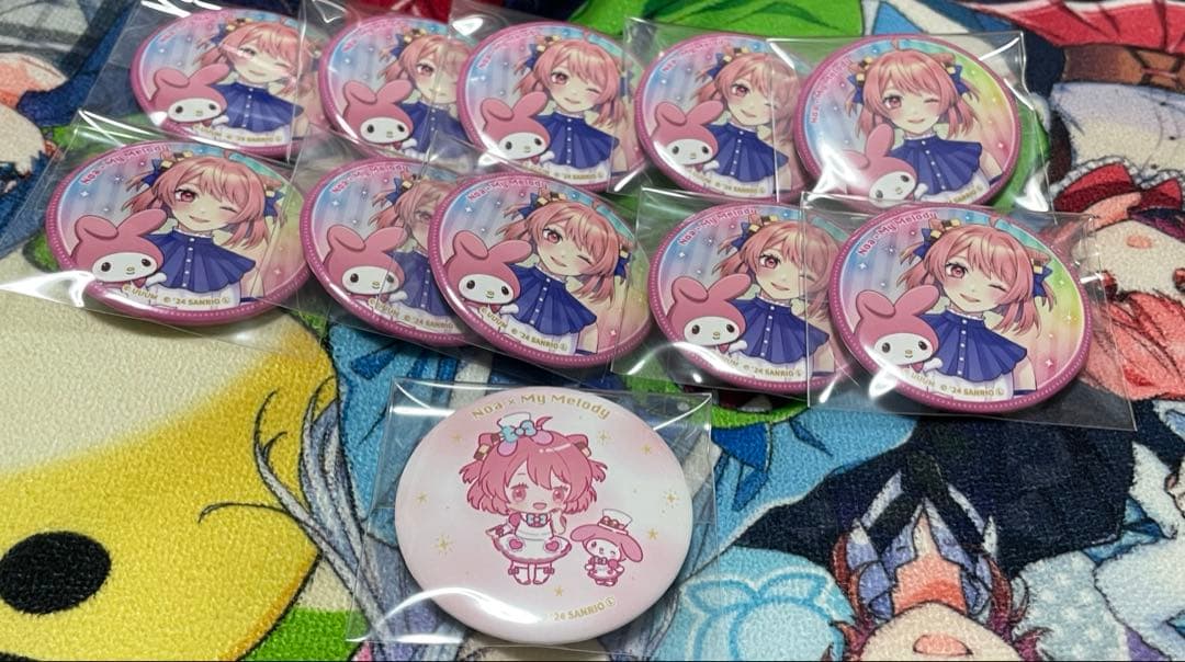 【最終値下げ】カラフルピーチ からぴち のあ サンリオ 等身 デフォ 缶バッジ