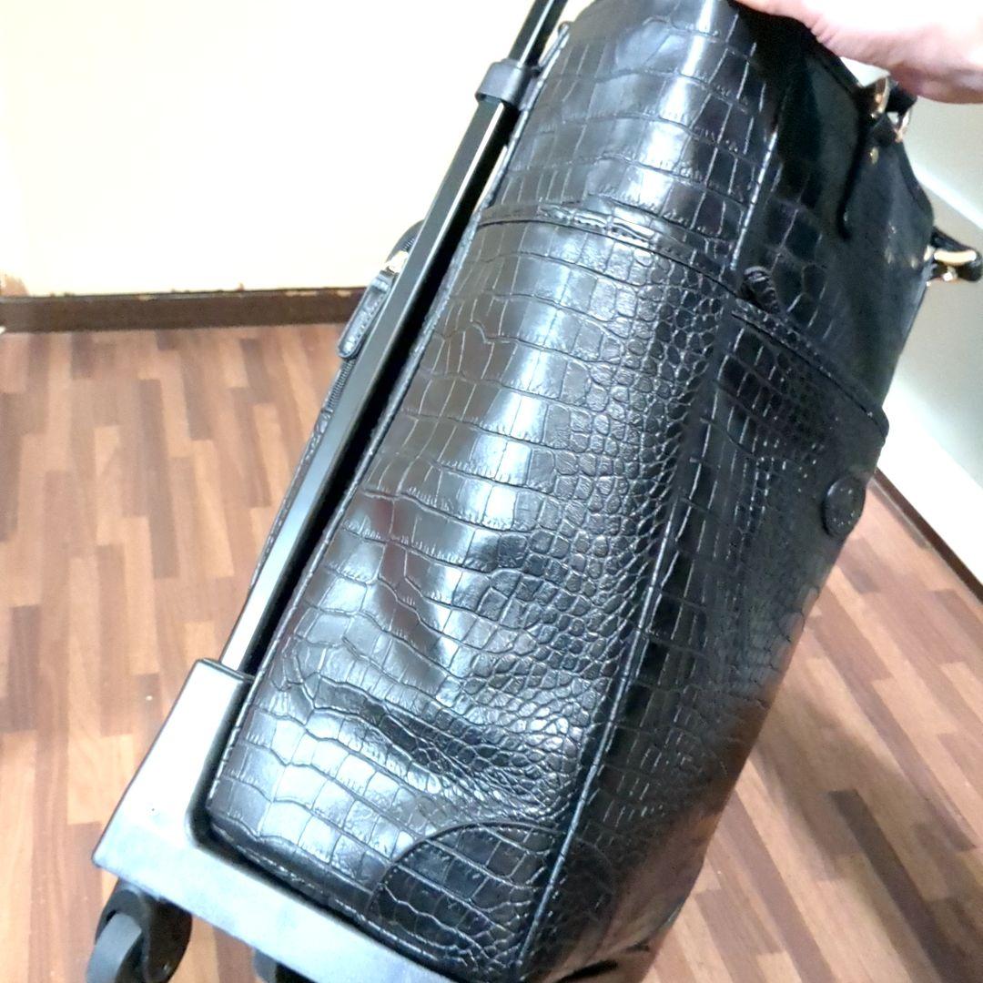 ✨美品✨SWANY キャリーケース ブラック クロコ型押し 大型 4輪