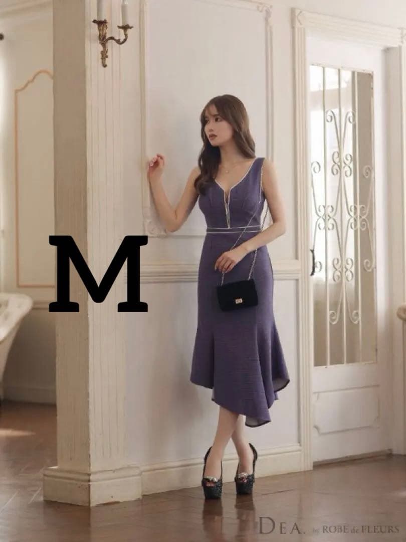 【ローブドフルール】アシンメトリーフロントジッパーキャバドレス