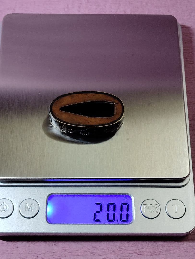 刀装具 縁頭 縁のみ 銅地 金色絵 魚々子地 五三桐紋図 時代物