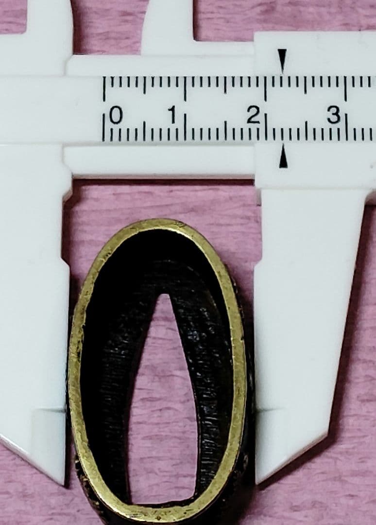 刀装具 縁頭 縁のみ 銅地 金色絵 魚々子地 五三桐紋図 時代物