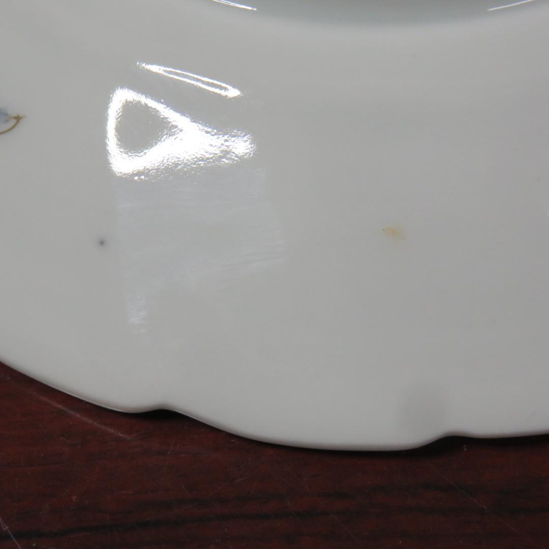 中皿 鳳凰 色絵付 窯傷 2枚 銘 明治 九谷