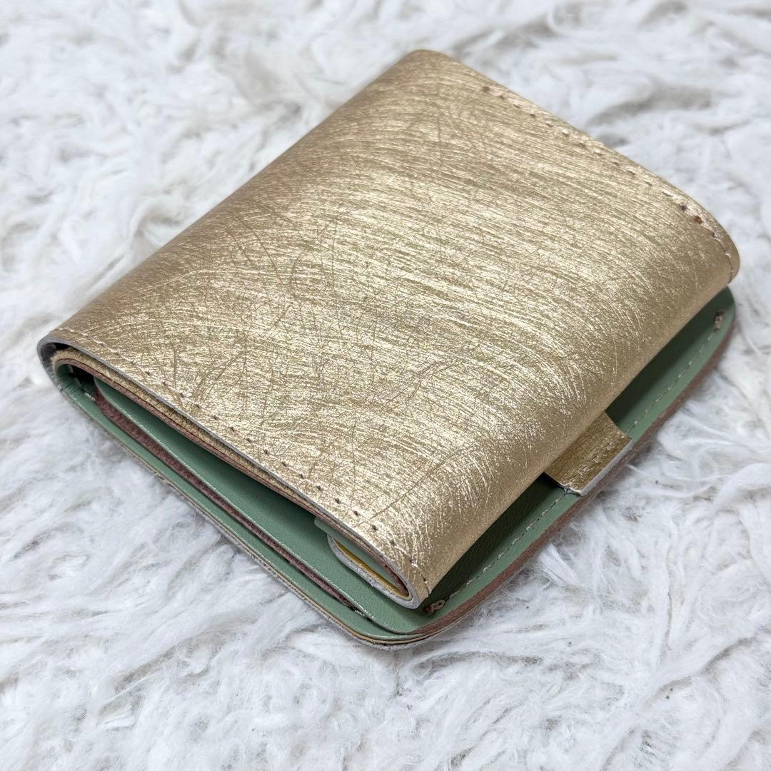 【新品未使用】小さいふ。「コンチャ ミモザゴールド」金 JAPANレザー 日本製