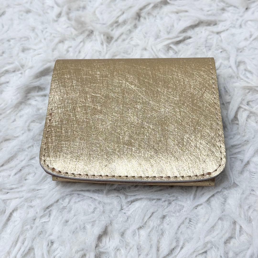 【新品未使用】小さいふ。「コンチャ ミモザゴールド」金 JAPANレザー 日本製