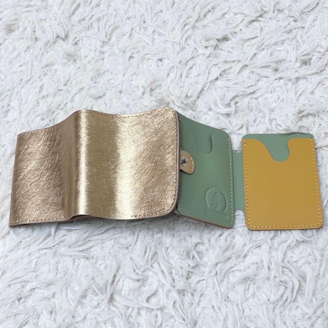 【新品未使用】小さいふ。「コンチャ ミモザゴールド」金 JAPANレザー 日本製