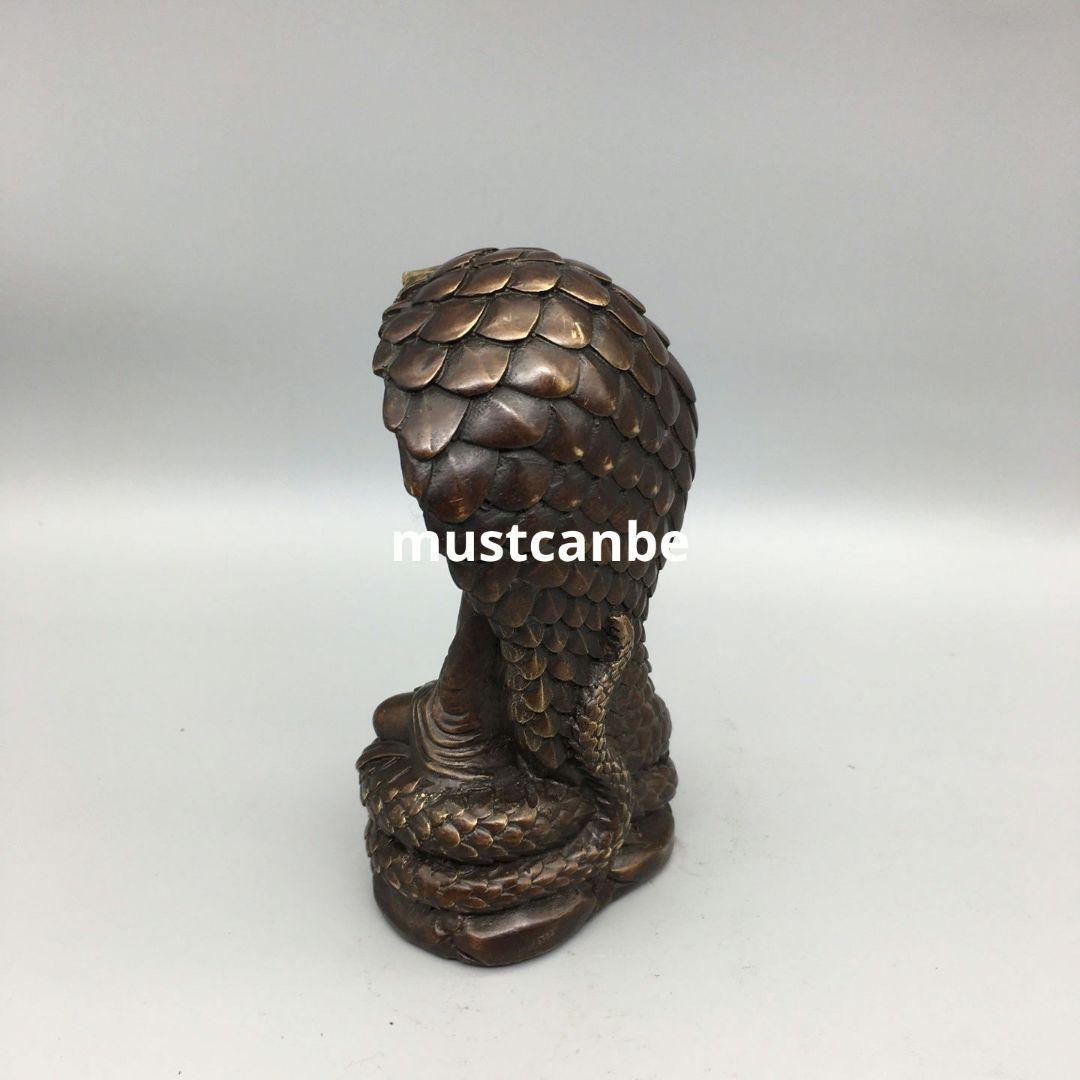 銅製 仏像 坐蛇釈迦仏像 仏堂供仏 鎮宅辟邪 開運 風水 招財 置物工芸品