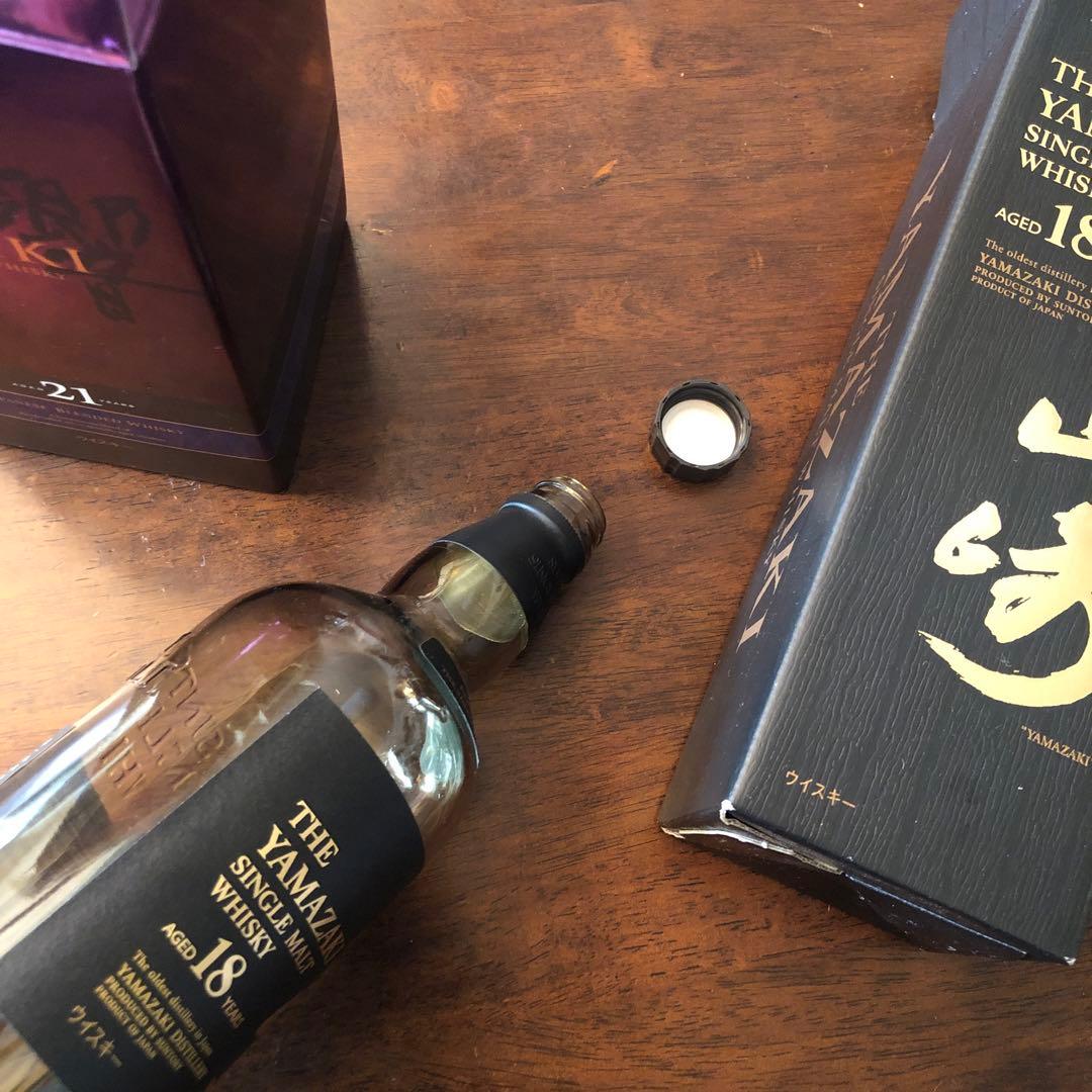 山崎18年　空き瓶　空き箱　 HIBIkI 21年　空き箱