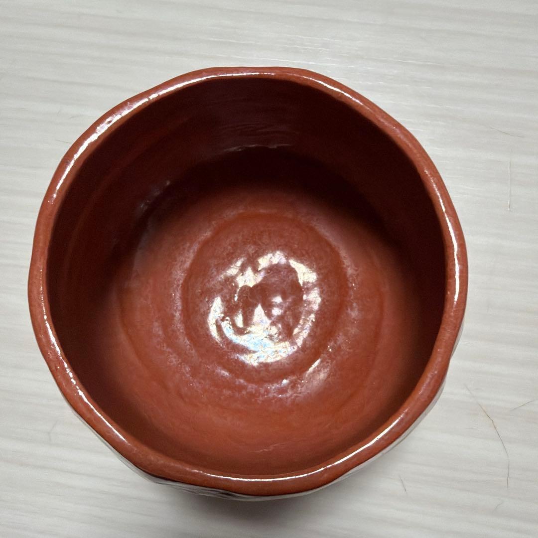 茶道赤楽茶碗　伊藤桂楽　富士山の絵　美品　共箱あり