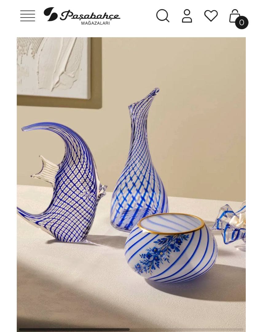 トルコ製　エンゼルフィッシュ　ガラス工芸品