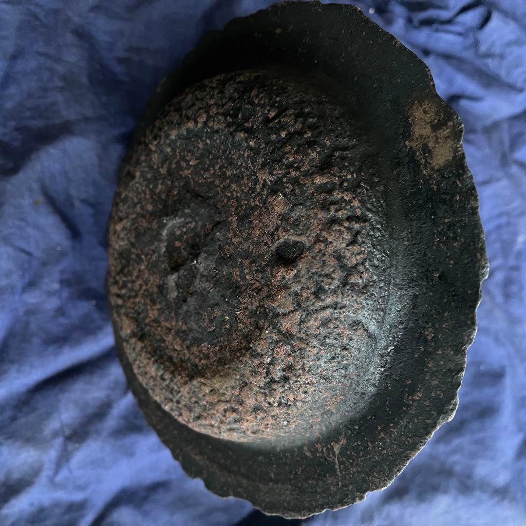 時代物 鉄瓶 葡萄文 銀色象嵌 古道具 茶道具 観賞用