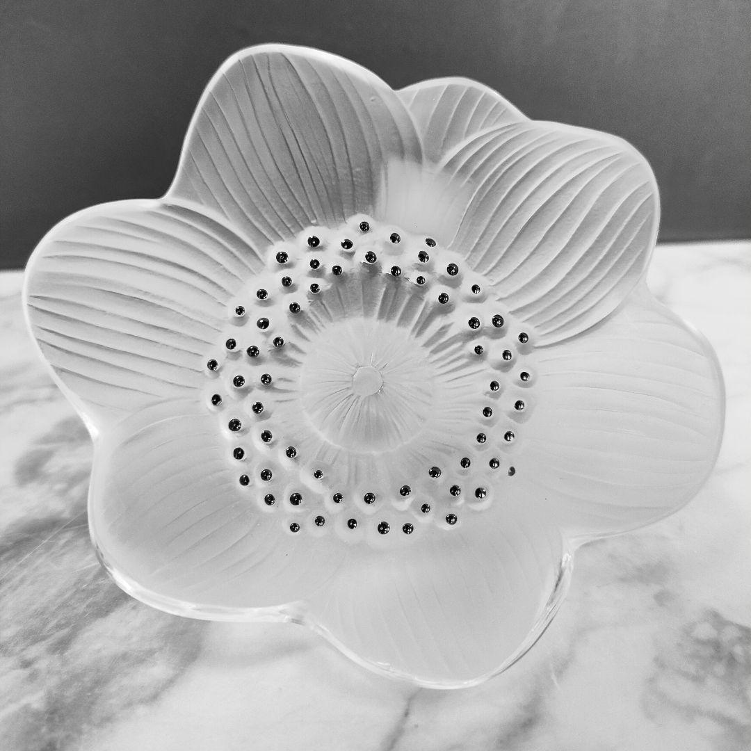美品◆Lalique ルネ ラリック アネモネ 文鎮 置物 ペーパーウェイト