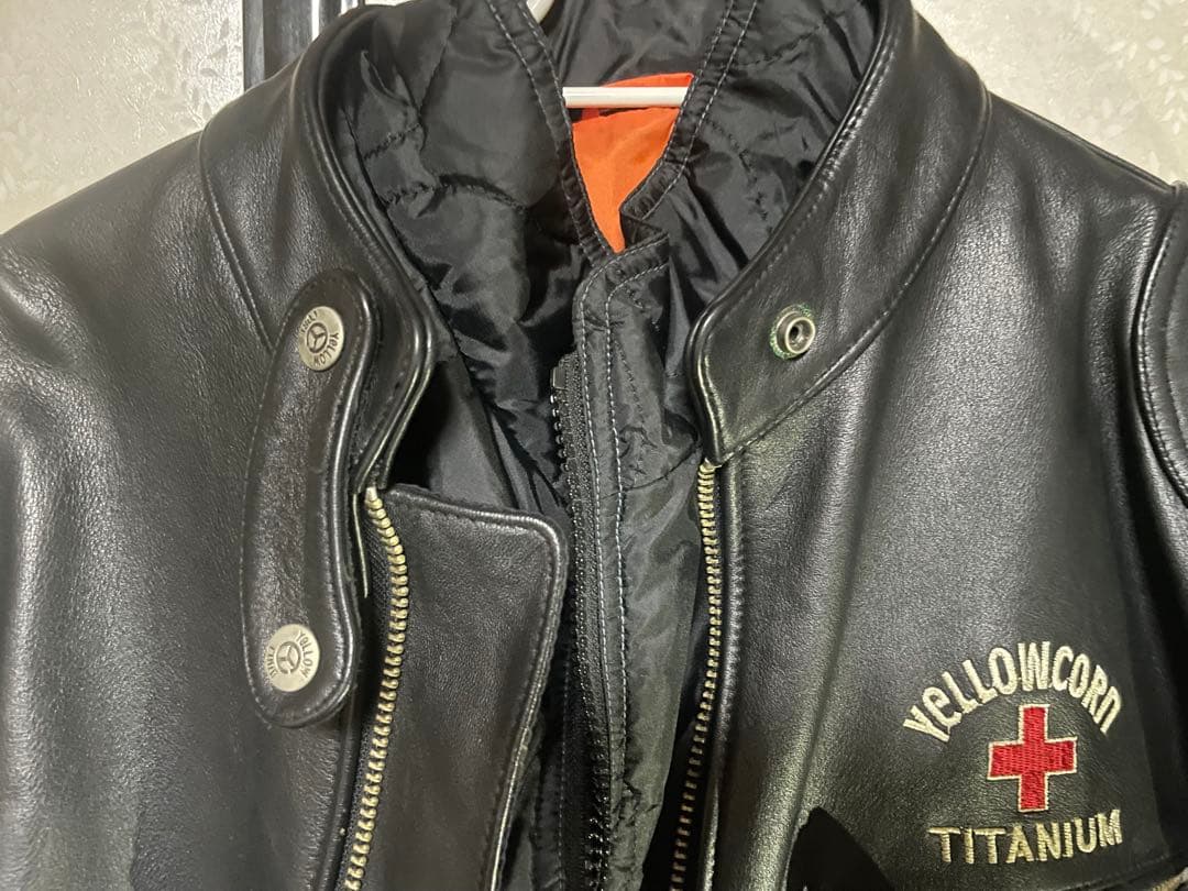 美品YELLOWCORN ブラックレザー シングルライダースジャケット セット