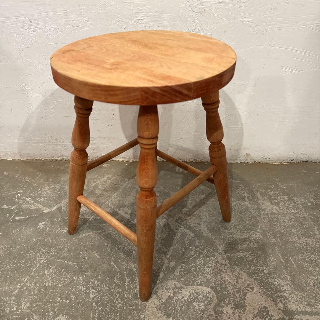 ヴィンテージ　ラウンド　スツール　サイドテーブル　剥離