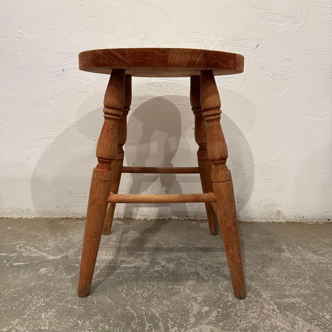 ヴィンテージ　ラウンド　スツール　サイドテーブル　剥離