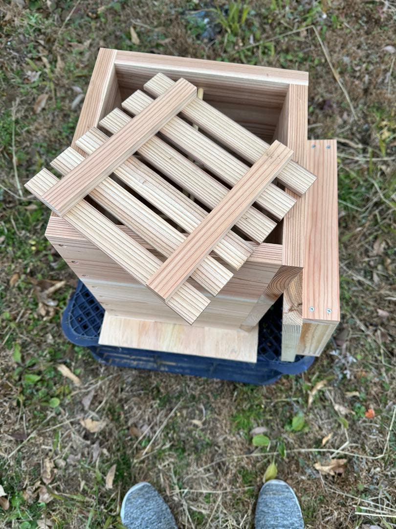 日本ミツバチ　重箱式巣箱　飼育捕獲用