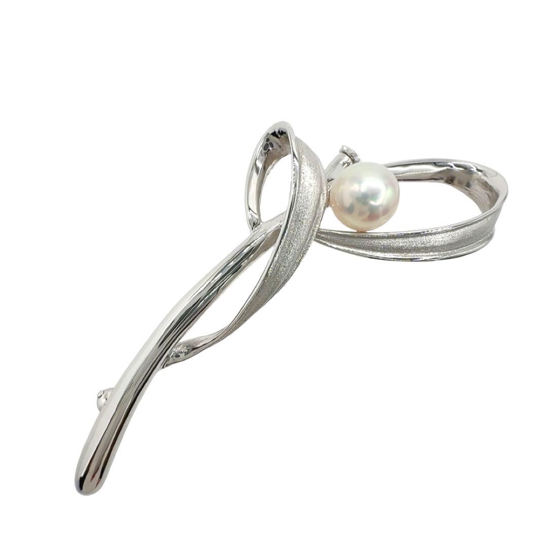 【美品】タサキ ブローチ ペンダントトップ パール 真珠 7mm大 シルバー