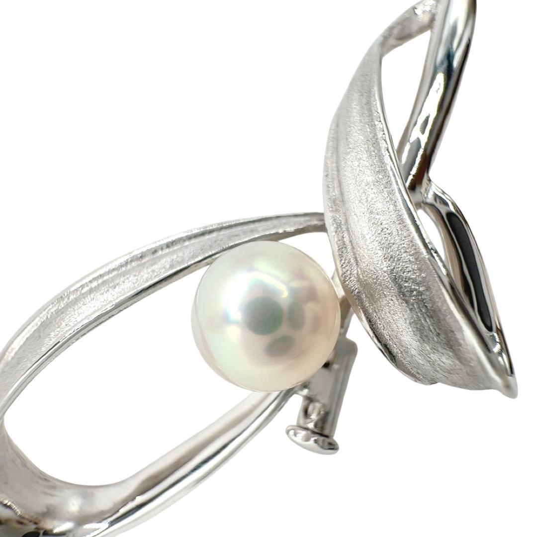 【美品】タサキ ブローチ ペンダントトップ パール 真珠 7mm大 シルバー