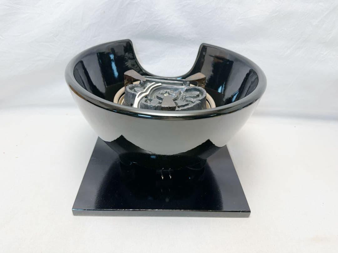 未使用 茶道具 黒真塗 紅鉢型 野々田商店製電熱器 佐藤浄清造 万代屋釜 共箱