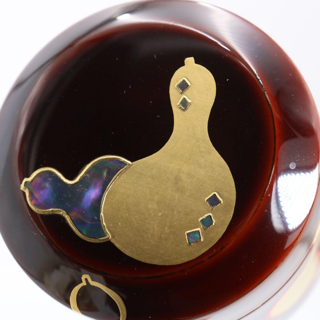 中村香鳳作 六瓢蒔絵 溜塗 雪吹棗 薄茶器 茶道具 共箱　V940