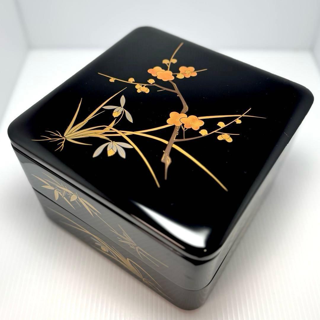 新品 輪島塗 重箱 四段重 二段重 おせち 共箱 漆器 漆 輪島漆器 和柄 花柄